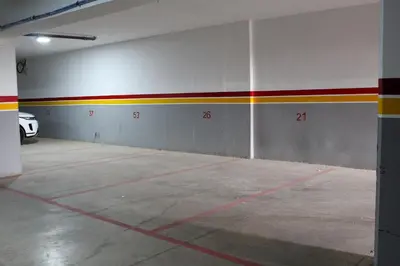 an empty garage with a car parked in it at STUDIO MODERNE PROCHE MACDO RTE CASA in Marrakech