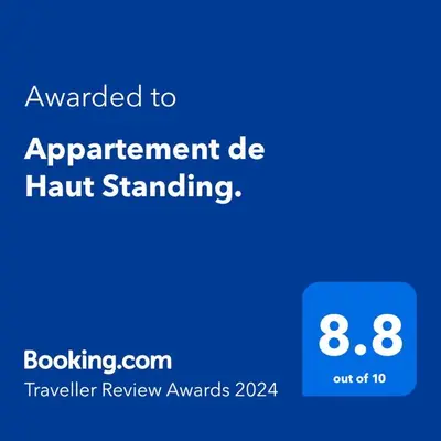 a screenshot of a phone with the text upgraded to appointment de honking at Appartement de Haut Standing. in Marrakech