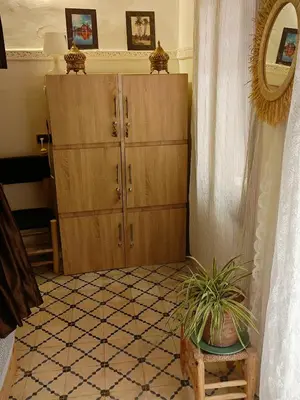 a room with a cabinet and a potted plant at Dar Suncial in Marrakech