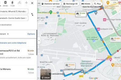 a screenshot of a map of a subway at Appartement 7 min de l'aéroport de Marrakech in Marrakech