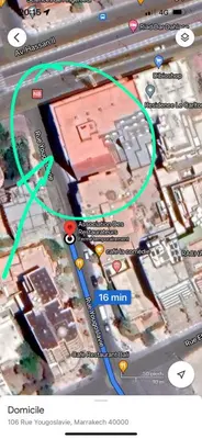 a screenshot of a map of a city at 1Bed Apartment - Sleeps 4 - Balcony Parking Wifi in Marrakech