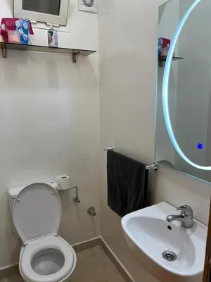 a bathroom with a toilet and a sink at Propre appartement à loué pour les familles in Marrakech