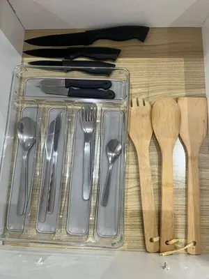 a tray of utensils sitting on top of a table at New ! Logement Chic, Emplacement Idéal in Marrakech