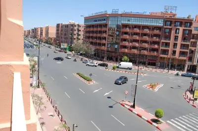 an aerial view of a street in a city at Residence Miramas 2 D in Marrakech
