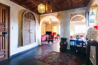 a room with a living room and a room with a room at Gueliz Gala – Marrakech Centre in Marrakech