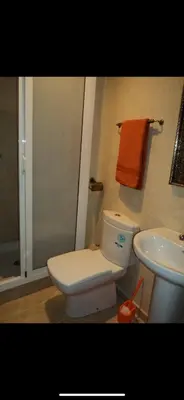a bathroom with a toilet and a sink at RESIDENCE HAMZA Cosy appartement only family à Gueliz in Marrakech
