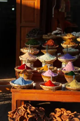 a table filled with many different types of food at Cosy Riad in Marrakech
