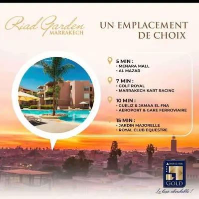 a flyer for an event with a picture of a city at Appartement Luxe Riad Garden Marrakech 3 piscines in Marrakech