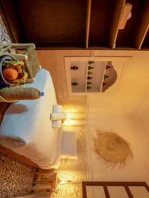 a table with food on it in a room at Riad Tarba & Spa in Marrakech