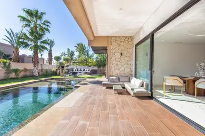 an image of a swimming pool in a house at Villa Rafinity Marrakech in Marrakech