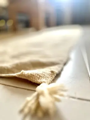 a close up of a piece of dough on a table at Comfy family flat 10 mins from Medina in Marrakech