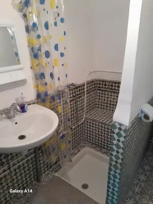 a bathroom with a sink and a shower at RIAD DAR KADER D in Marrakech