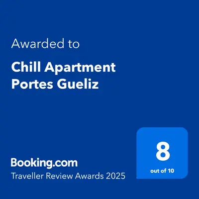 a blue screen with the text awarded to child appointment routesgui at Chill Apartment Portes Gueliz in Marrakech