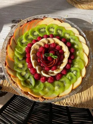 a pie with fruit in the shape of a spiral at Riad Bella Kasbah in Marrakech
