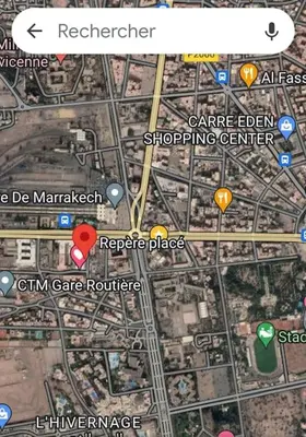 a screenshot of a map of a city at Appartement haut standing plein centre gare in Marrakech