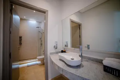 a bathroom with a sink and a toilet at Villa in Marrakesh in Marrakech