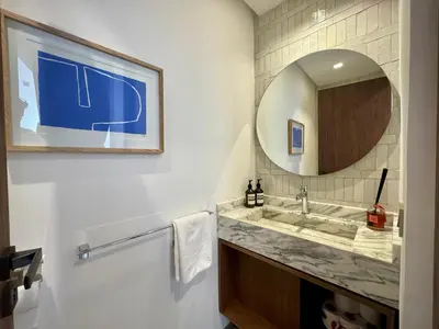 a bathroom with a sink and a mirror at Riad Ziya - Private very close to Jamaa El Fna in Marrakech