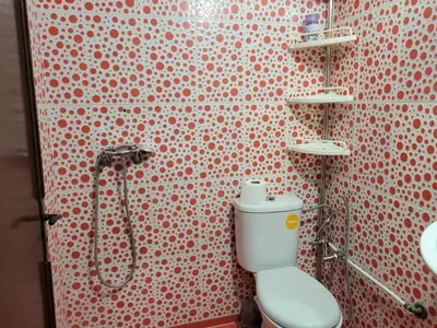 a bathroom with a shower and a toilet and a sink at DAR SI AHMED Riad Typique avec Terrasse Panoramique et Vue Exceptionnelle in Marrakech