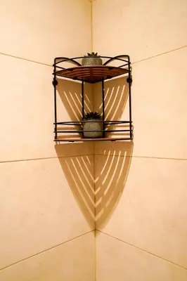 a shadow of a plant in a cage on a wall at Appartement 2 chambres salon à coté de carré éden 10 in Marrakech