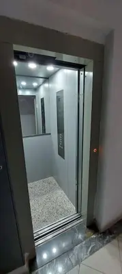 a mirror in a bathroom with a bed in it at Apartment in Marrakech - WiFI - IPTV Movies - equipped - free parking in Marrakech