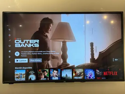 a television screen with a movie on it at Appartement à Marrakech in Marrakech
