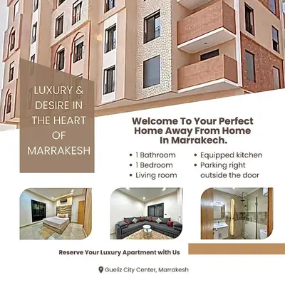 a collage of three pictures of a building at Stylisches City-Apartment im Herzen von Marrakech Gueliz in Marrakech
