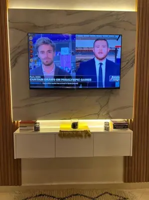 a flat screen tv on a wall in a room at Cozy studio in Marrakech district in Marrakech