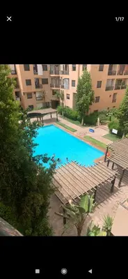 an overhead view of a large swimming pool in a building at Marrakesh in Marrakech