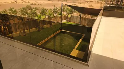 an overhead view of a house with a swimming pool at Villa Dar Maryam in Marrakech