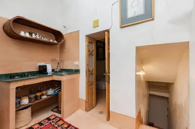 a bathroom with a sink and a toilet in a room at Riad Petit Pouce 40m2 in der Medina mit Terrasse in Marrakech