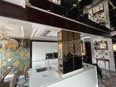 a kitchen with a sink and a counter top at Appart 2 chambres luxe contemporain hivernage in Marrakech