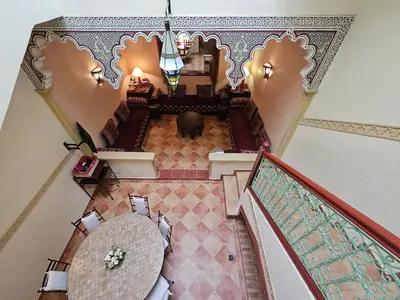 an overhead view of a staircase in a building at Mira Medina Garden in Marrakech