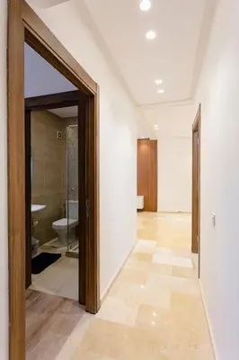 an empty hallway with a bathroom with a toilet at Feel At Home Heart Of Marrakech in Marrakech
