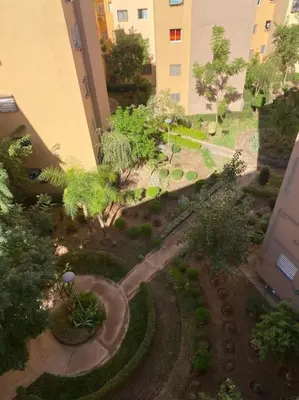 an aerial view of a garden in a building at Au cœur de la Ville Rouge in Marrakech