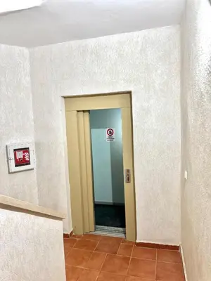 a hallway with a no entry sign in a building at Gueliz Marrakech in Marrakech