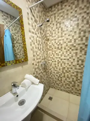 a bathroom with a sink and a shower at Appart26 Marrakech guéliz en face la Gare in Marrakech