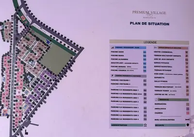 a map of the planned plan for a redevelopment at RENTSUITE APPARTEMENT Premium Village Luxurious Residence in Marrakech