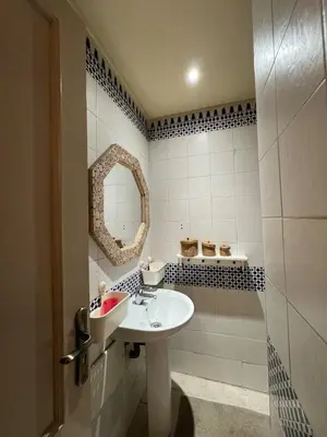 a bathroom with a sink and a mirror at Dali apartment in Marrakech