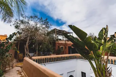 a view from the balcony of a house at Riad El Ayadi, Moorish villa in Marrakech