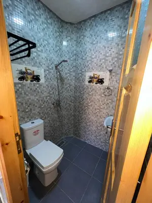 a bathroom with a toilet and a shower at villa soufia in Marrakech