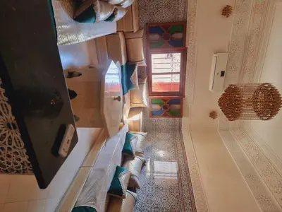 an overhead view of a hallway in a house at amazing home and amazing rooftop in Marrakech