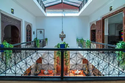 a view from the balcony of a house at Riad Khadoj-Marrakech-Traditional in Marrakech