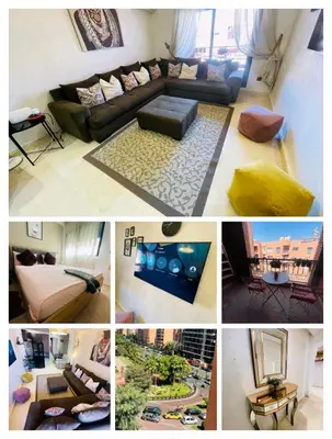 a collage of pictures of a living room at Studio à guiliz in Marrakech