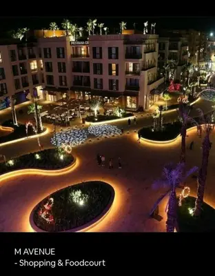 an aerial view of a city at night at apartment 12 Marrakech centr gueliz in Marrakech