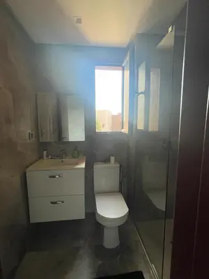a bathroom with a toilet and a sink and a shower at Oasis des Lumières in Marrakech
