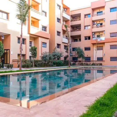 2BR Modern Apt 2min M Avenue Balcony Fiber WiFi 2 Pools 24 7 Security Hivernage