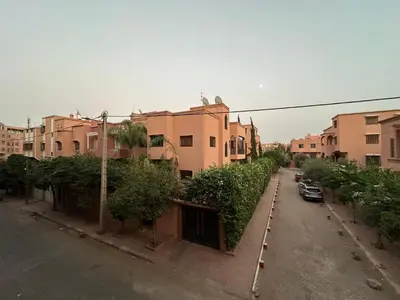 an aerial view of a city street with buildings at appartement Lamrani in Marrakech