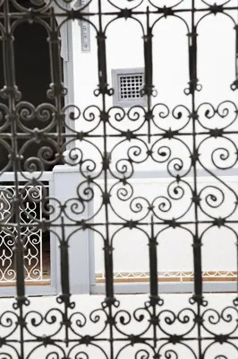 an iron gate in front of a door at Riad Dar Wildeve in Marrakech