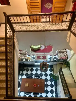 a model of a room with a table and a floor at Maison Mariam in Marrakech