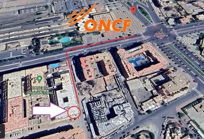 a map of a city with a arrow pointing to a one at Charming Studio in Marrakech 2 min from the train station in Marrakech